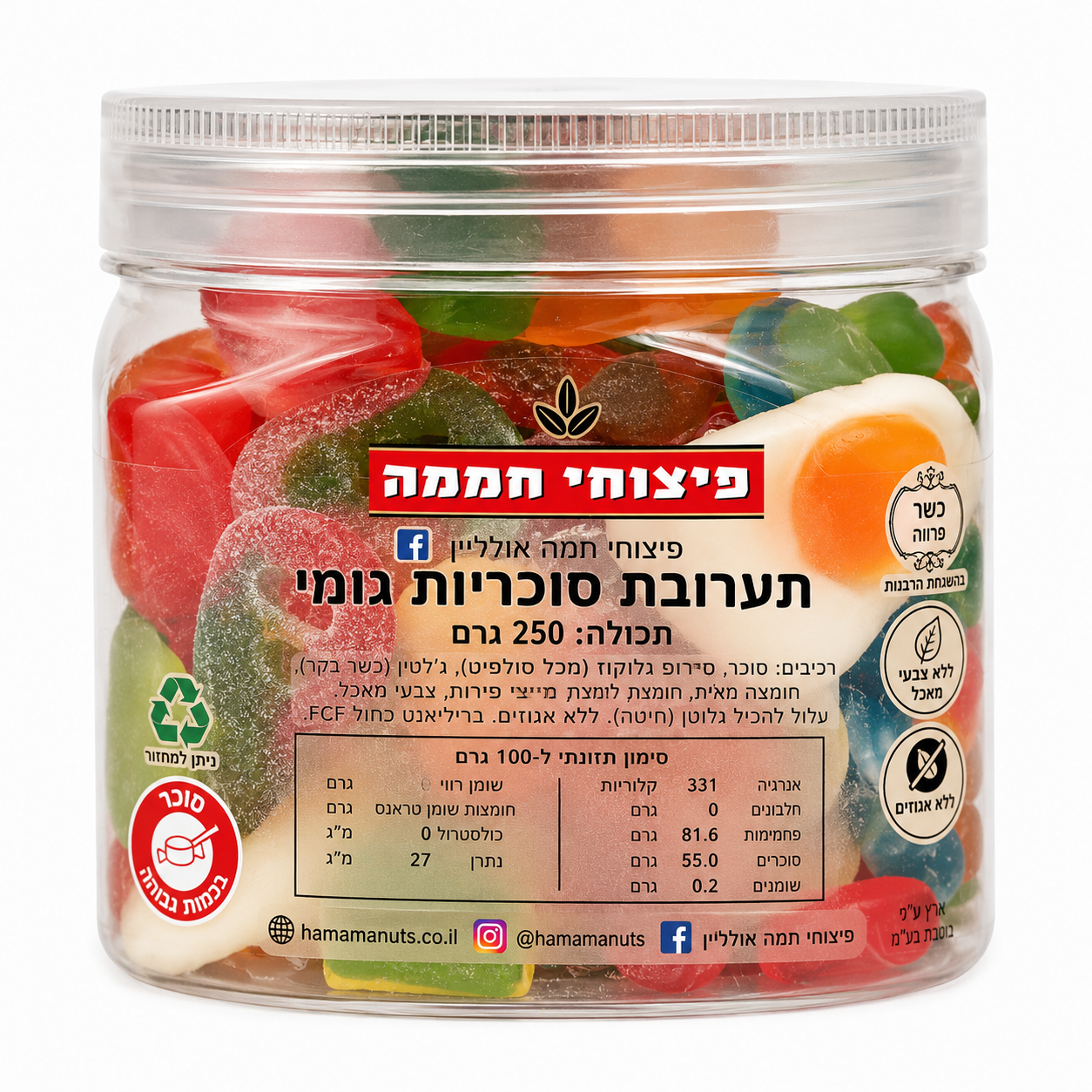 תערובת סוכריות גומי – 250 גרם